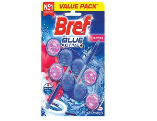 Bref Blue Active Flower Blossom, Rim Block Toilet Cleaner, 2x50g, 100 Grams