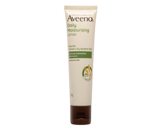 Aveeno Daily Moisturising Non-Greasy Fragrance Free Body Lotion 48-Hour Hydration Soothe Normal Dry Sensitive Skin 71mL