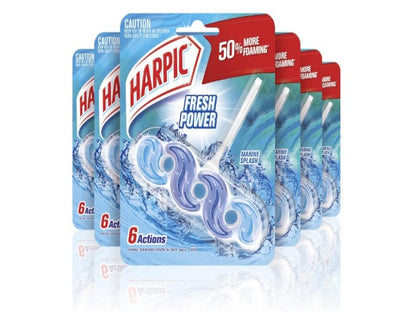 Harpic Fresh Power Toilet Block Cleaner Marine Splash (Pack of 6)