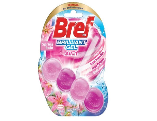 Bref Brilliant Gel Spring Rain, Rim block Toilet Cleaner 42g