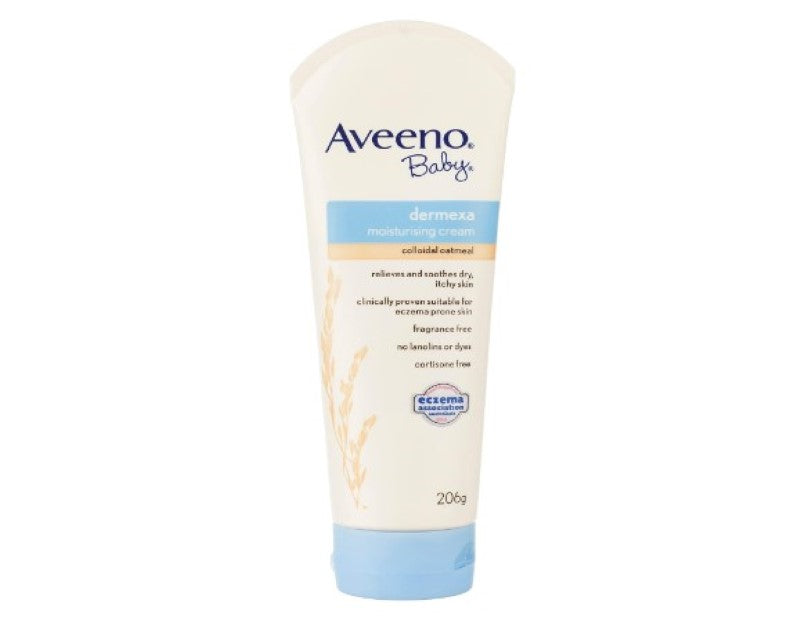 Aveeno Baby Dermexa Fragrance Free Eczema Prone Sensitive Moisturising Baby Cream 206g |Relieves & Soothes Dry Hydrating formula moisturises for 24 hours