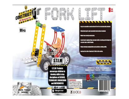 Construct IT Fork Lift - 99 Piece Forklift Construction Kit - STEM Toys for 8+ Year Olds - Build Your Own Metal Fork Lift - STEM for Kids Ages 8-12