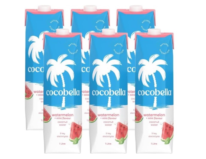 Cocobella Coconut Water & Watermelon Mint 1L - 6 Pack