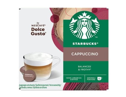 STARBUCKS by NESCAFÉ DOLCE GUSTO Cappuccino Coffee Capsules Box of 6 Servings