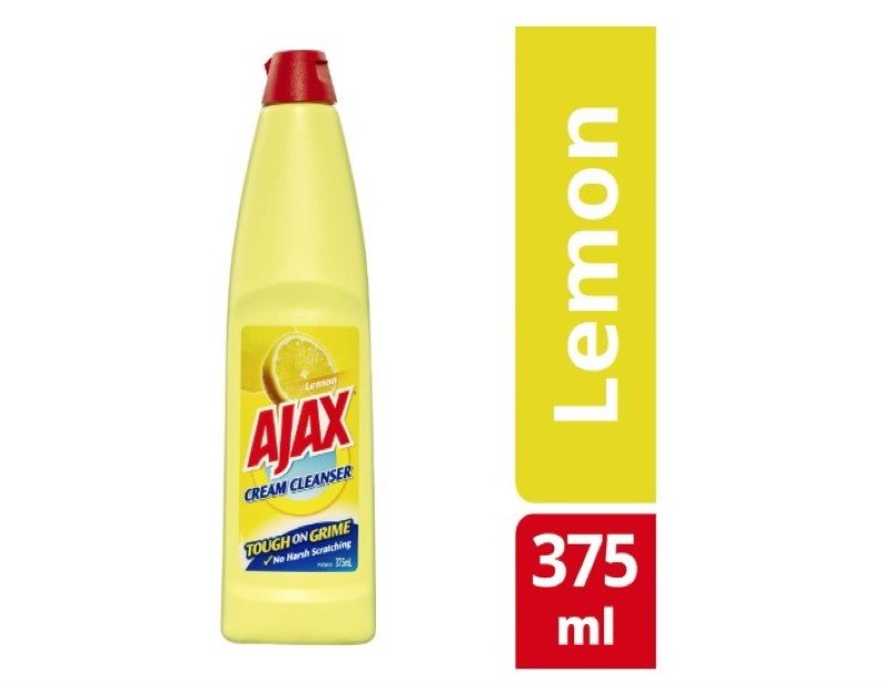 Ajax Cream Cleanser, 375mL, Lemon, Multipurpose Cleaner, Tough on Grime