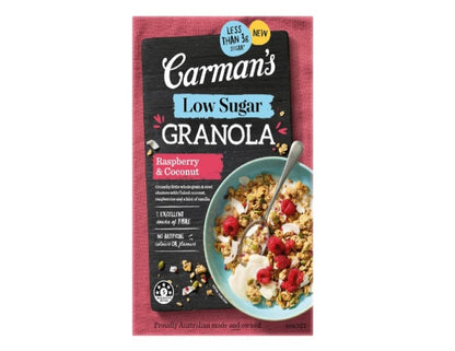 Carman's Low Sugar Raspberry and Coconut Granola 450 g