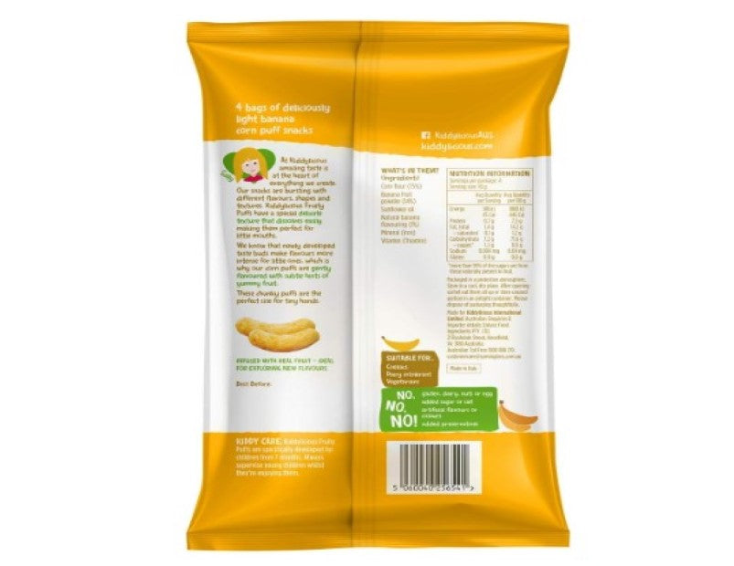 Kiddylicious Gluten-Free Banana Puffs Multipack, 40g (Pack of 3)