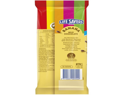 Darrell Lea Life Savers Banana Milk Chocolate Block 160g - 2 Pack