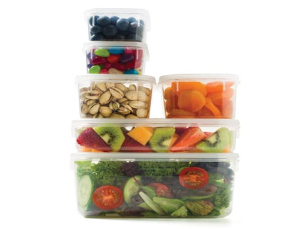 Décor Food Storage Container, Clear, Pack of 6