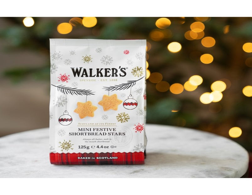 Walker's Mini Shortbread Festive Stars 125g - 3 Pack