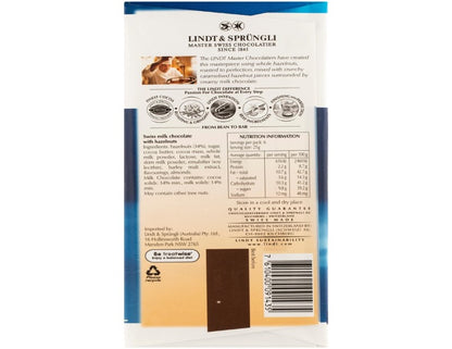 Lindt Les Grandes Milk Chocolate & Hazelnuts 150g