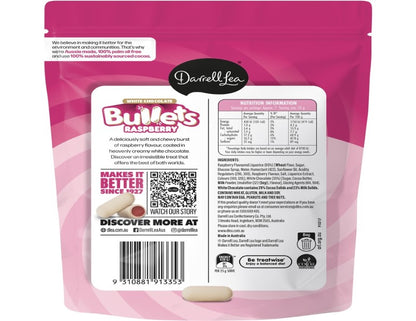 Darrell Lea White Chocolate Bullets Raspberry 180g - 2 Pack