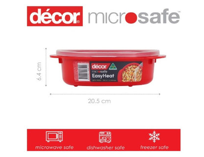 Decor Microsafe Round Storage Container, 750ml Capacity, Red