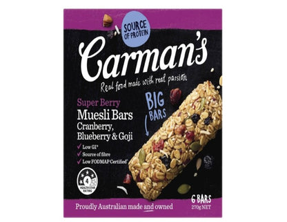 Carman's Muesli Bar Super Berry, 6-pack (270g)