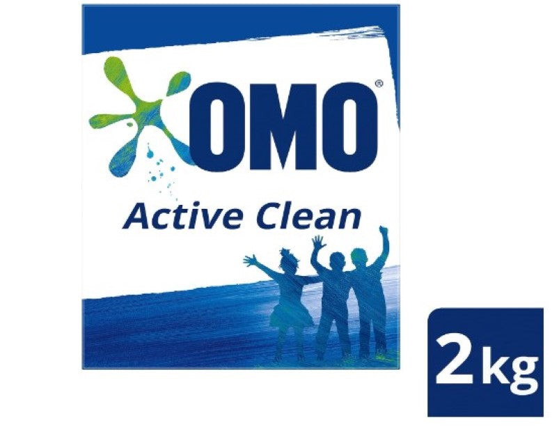 OMO Active Clean Laundry Washing Powder Front & Top Loader 2kg