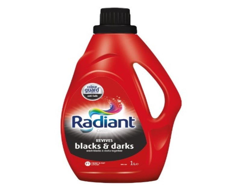 Radiant Liquid Laundry Detergent for Blacks and Darks, Black Wash, 1L