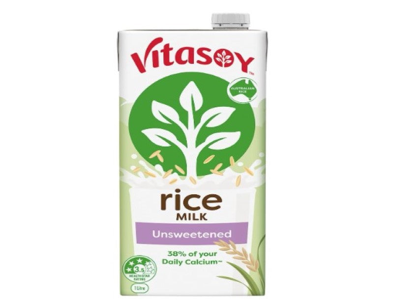 Vitasoy Unsweetened Long Life Rice Milk, 1 Litre - 12 Pack