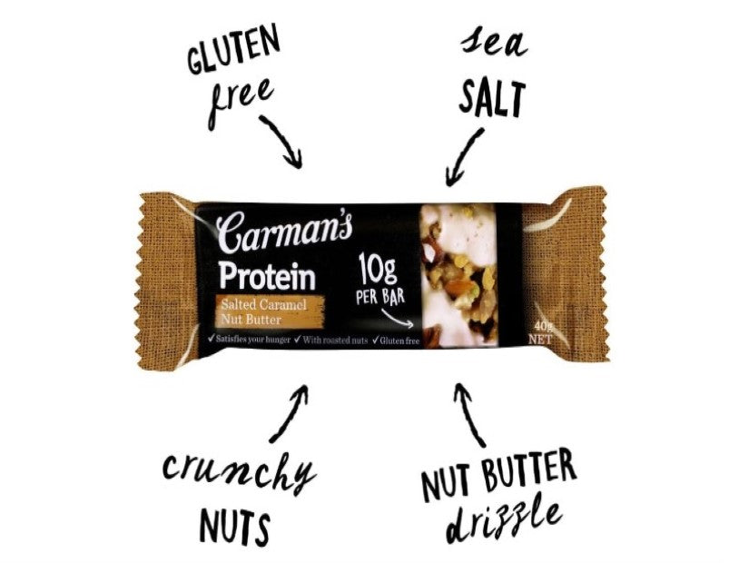 Carman's Salted Caramel Nut Butter Gourmet Protein Bars, 5-pack (200g)