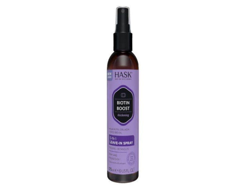 HASK Biotin Boost Thickening 5-in-1 Leave-In Conditioner for all hair types, colour safe, paraben-free - 1 175 mL Bottle