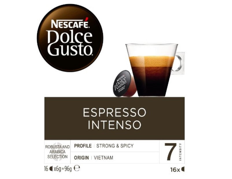 NESCAFÉ Dolce Gusto Espresso Intenso Coffee Capsules Box of 16 Servings