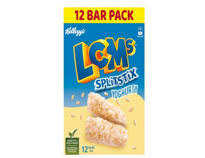 Kellogg's LCMs Split Stix Yoghurty Puffed Rice Snack Bars, 12 x 22g