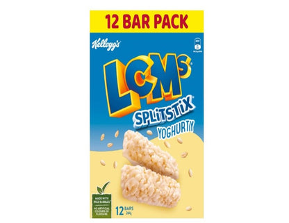 Kellogg's LCMs Split Stix Yoghurty Puffed Rice Snack Bars, 12 x 22g