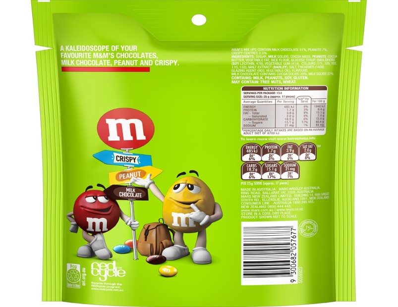 M&M's Mix Ups Milk Chocolate Snack & Share Bag 335g - 2 Pack