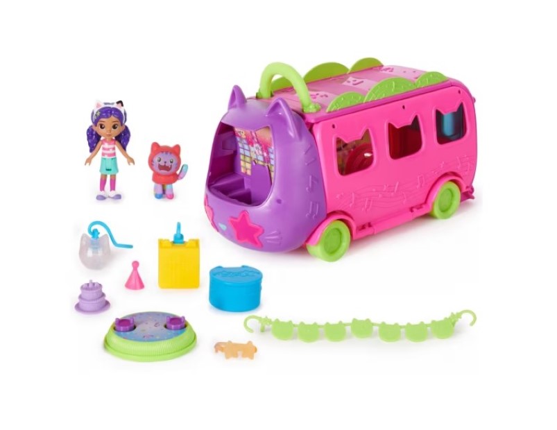 DreamWorks Gabby's Dollhouse Purrfect Party Bus Playset