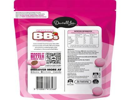 Darrell Lea Milk Chocolate Strawberry BBs 168g - 2 Pack