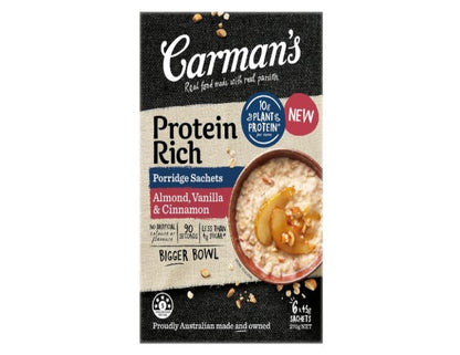 Carman's Protein Rich Almond, Vanilla and Cinnamon Porridge Sachets 270 g