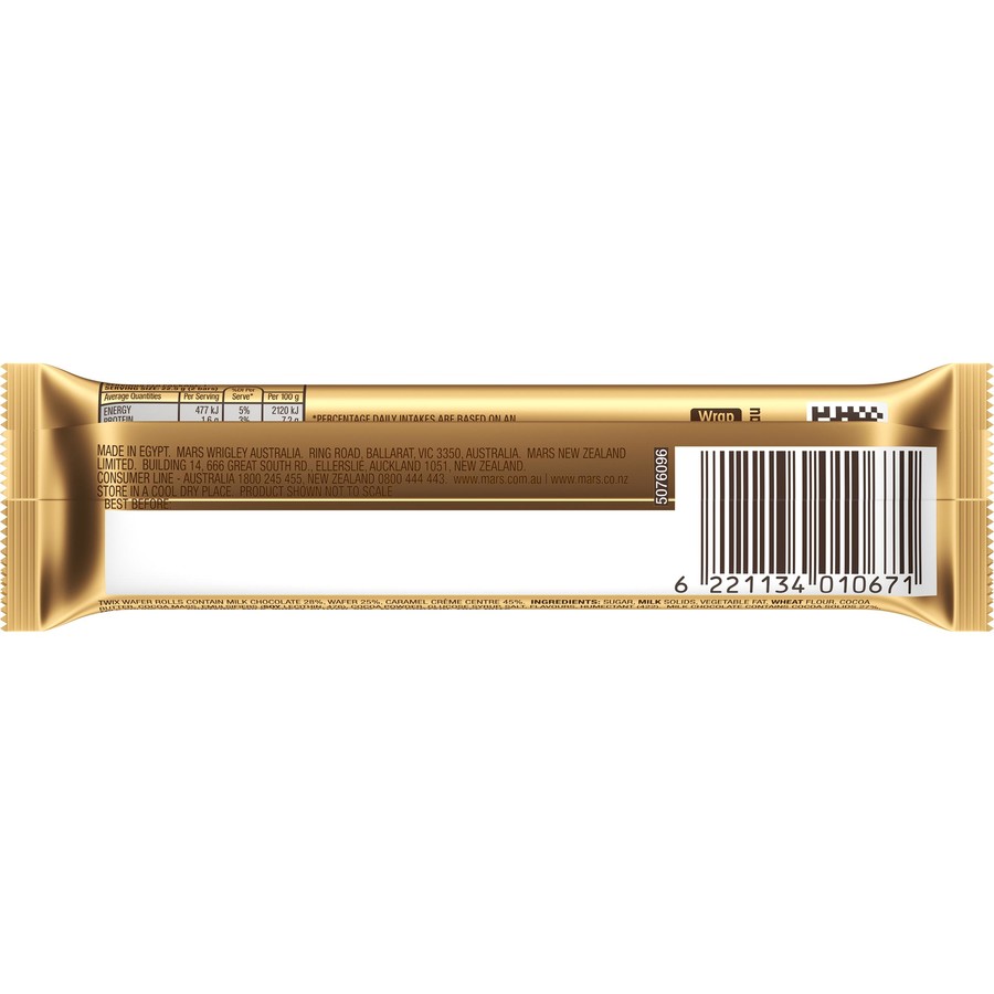 Twix Wafer Rolls Milk Chocolate Bar 22.5g - 5 Pack