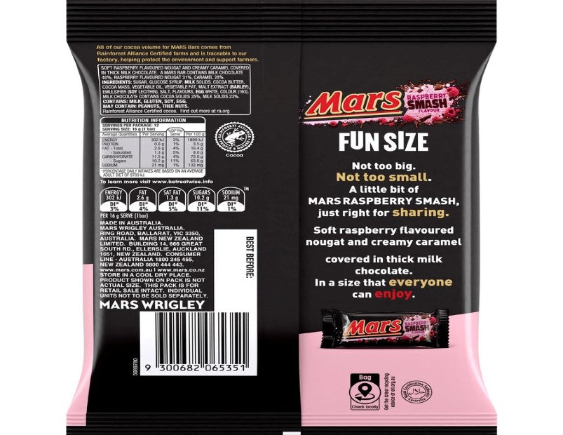 Mars Raspberry Smash Fun Size Sharepack 12 Pieces 192g - 2 Pack