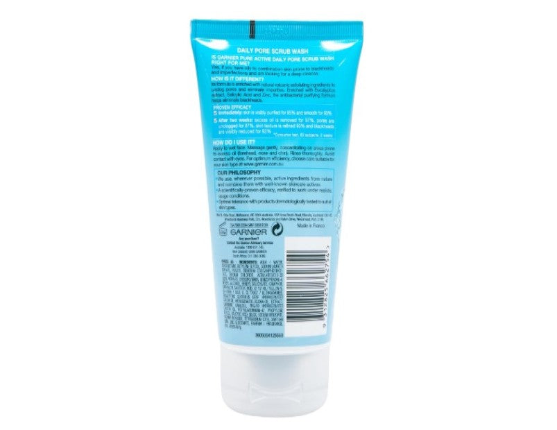 Garnier Pure Active Daily Pore Scrub Wash 150ml