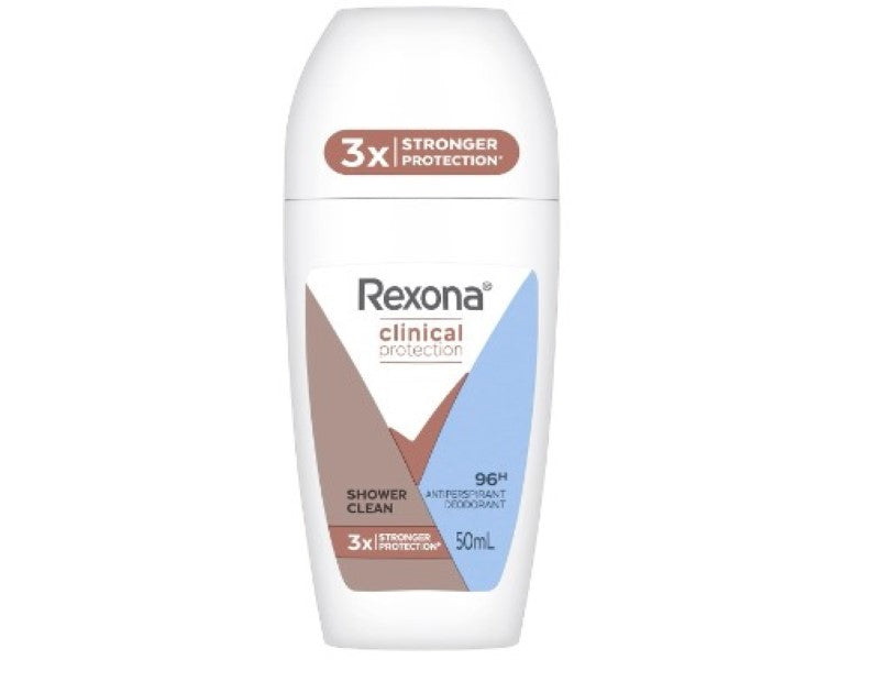 Rexona Clinical Protection Antiperspirant Deodorant Roll On, Shower Clean, 50ml