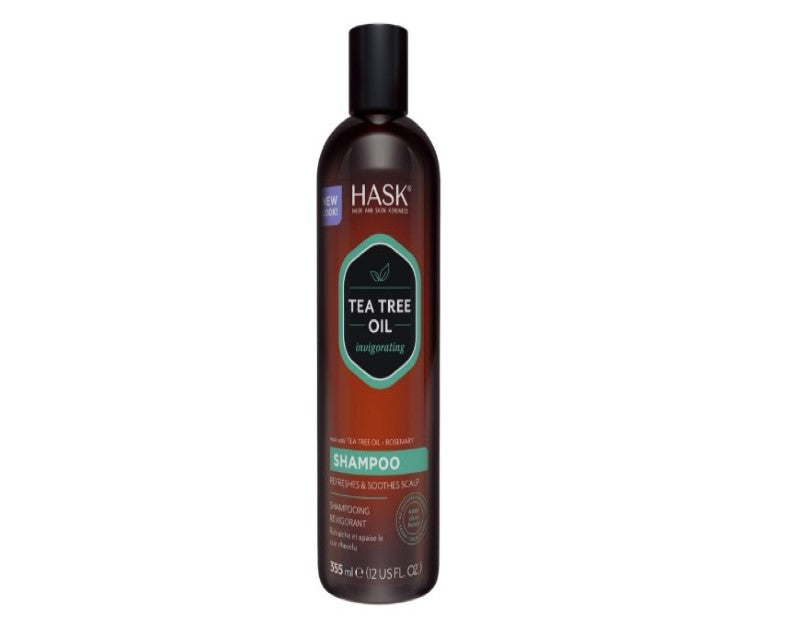 HASK Tea Tree Oil Shampoo for all hair types, colour safe, gluten-free, sulfate-free, paraben-free - 1 355mL Bottle