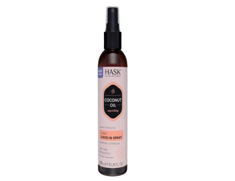 HASK Coconut Nourishing 5-in-1 Leave-In Conditioner for all hair types, colour safe, paraben-free - 1 175 mL Bottle