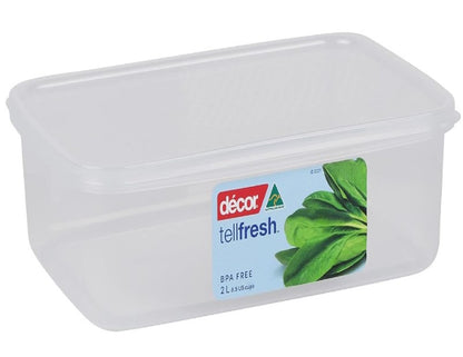 Decor Tellfresh Oblong Food Storer, 2 Litre Capacity, 236 mm