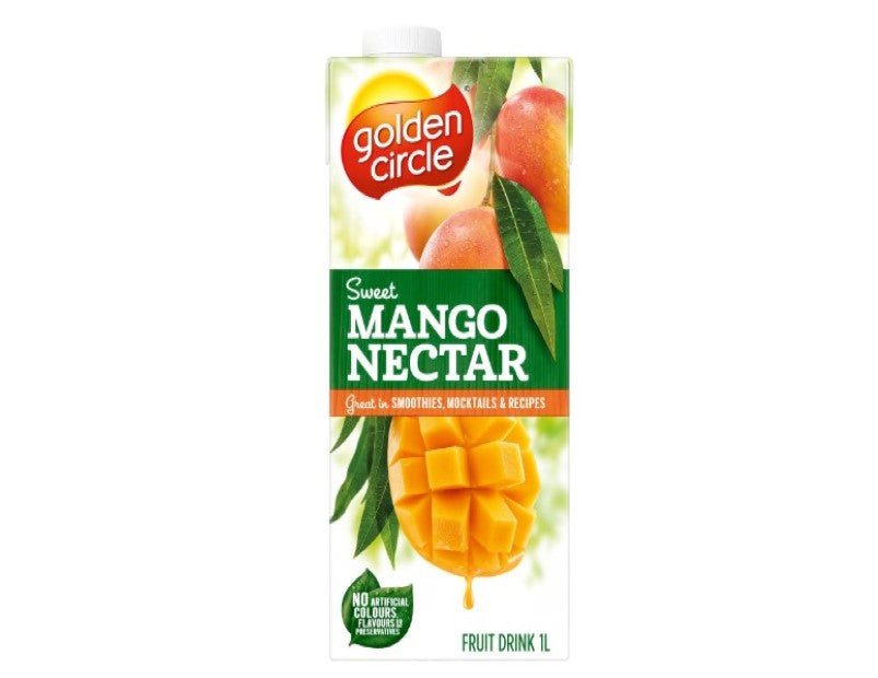 Golden Circle Mango Nectar Fruit Drink Flavoured Tetra Drink Carton No Artificial Colours, Flavours or Preservatives 1L