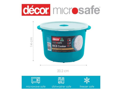 Decor Rice Cooker with Rice Paddle and Measuring Cup, Teal, 2.75 Litre Capacity