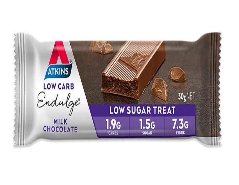 Atkins Endulge Milk Chocolate Bars | Keto Friendly Bars | 5 x 30g Low Carb Milk Chocolate Bars | Low carb, Low Sugar, High Fibre | 5 Bar Pack