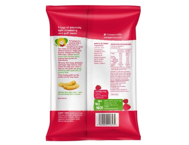 Kiddylicious Gluten-Free Strawberry Puffs Multipack, 40g (Pack of 3)