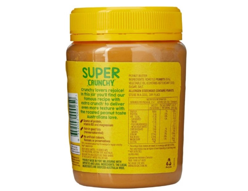 Bega Super Crunchy Peanut Butter, 470g