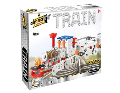 Construct IT Train - 239 Piece Train Construction Kit - Build Your Own Metal Train - STEM for Kids Ages 8-12