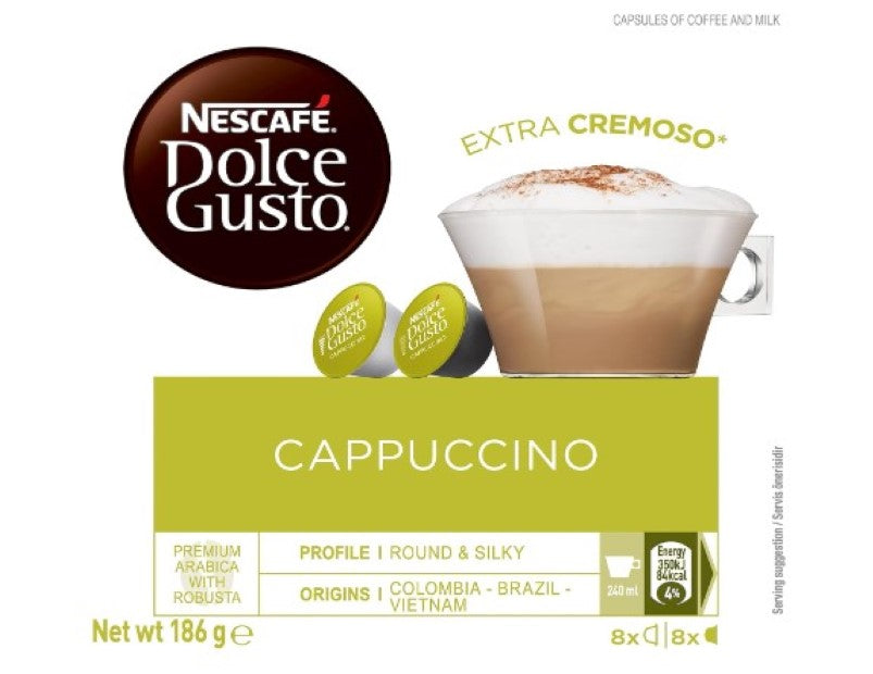 NESCAFÉ DOLCE GUSTO Cappuccino Coffee Capsules Box of 16 servings