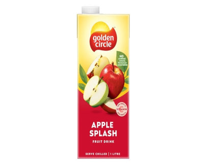 Golden Circle Apple Splash Fruit Drink Flavoured Tetra Drink Carton No Artificial Colours, Flavours or Preservatives 1L