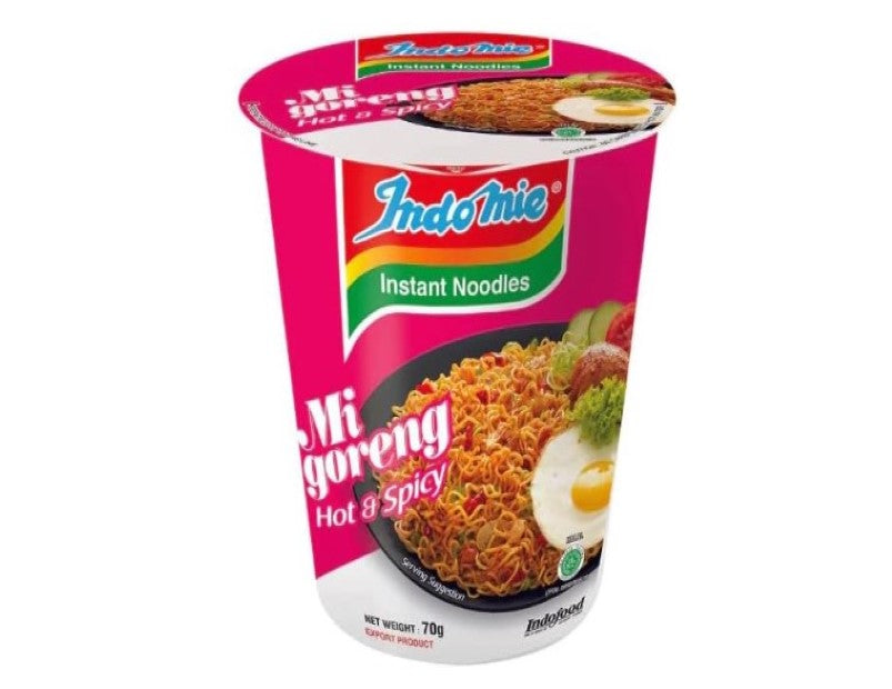 Indomie Migoreng Hot and Spicy Flavour Instant Cup Noodles, 70 g, Hot and Spicy