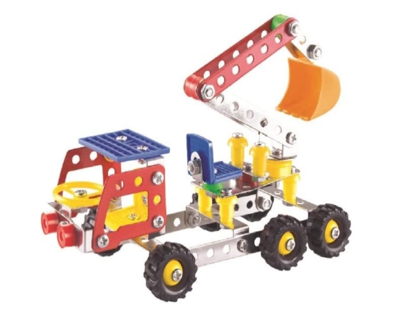 Construct IT Hoe Truck - 129 Piece Hoe Truck Construction Kit - STEM Toys for 8+ Year Olds - Build Your Own Metal Hoe Truck