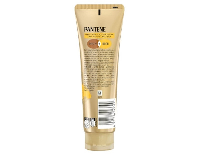 Pantene 3 Minute Miracle Daily Moisture Renewal Hair Treatment, Deep Conditionining Treatment For Dry Hair 180ml