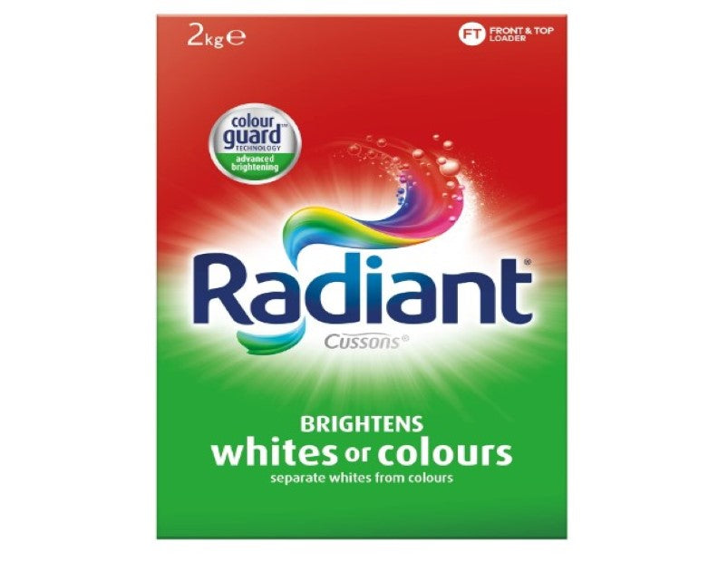 Radiant Washing Powder Laundry Detergent for Whites or Colours, 2kg