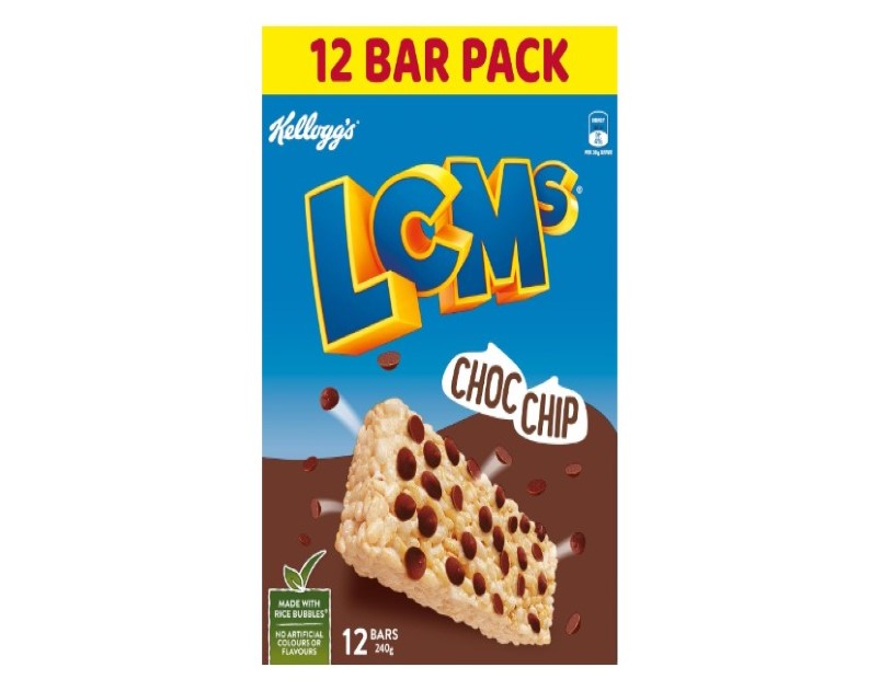 Kellogg's LCMs Choc Chip Puffed Rice Snack Bars,1 x unit = (1 x 12 pack of bars)